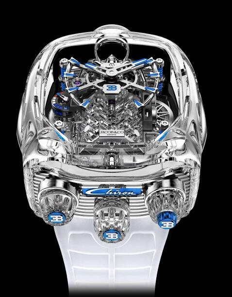 Jacob & Co BUGATTI CHIRON TOURBILLON SAPPHIRE CRYSTAL CLEAR BU210.80.AA.AA.BBRUA Replica watch